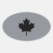 Canadees zwart-mappenblad ovale sticker (Voorkant)