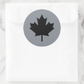 Canadees zwart-mappenblad ronde sticker (Tas)