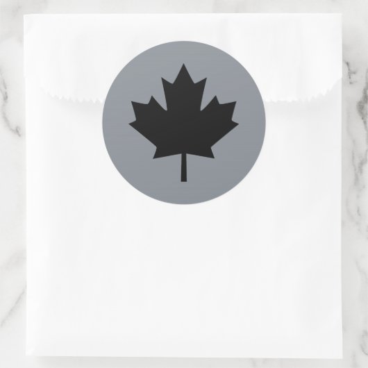 Canadees zwart-mappenblad ronde sticker (Tas)