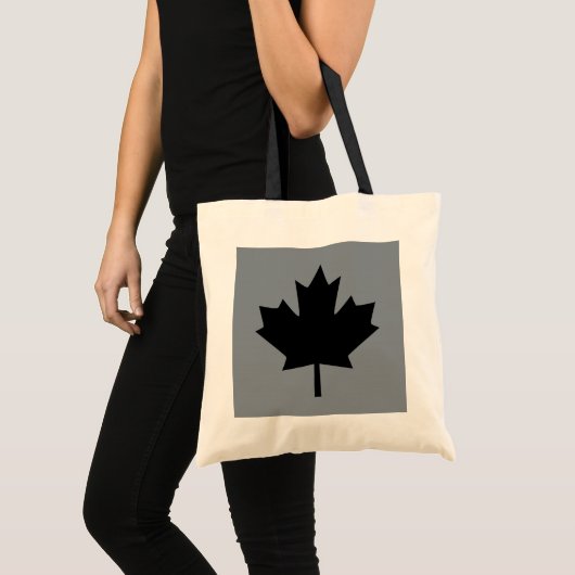 Canadees zwart-mappenblad tote bag (Voorkant (product))