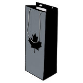 Canadees zwart-mappenblad wijn cadeautas (Voorkant Gekanteld)