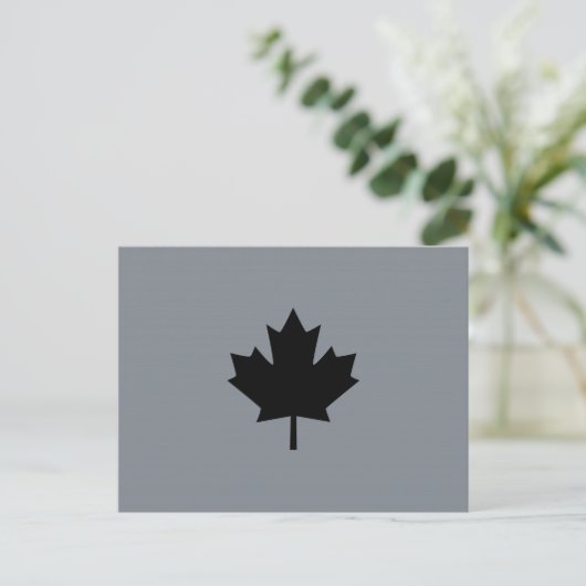 Canadees zwarte bladsymbool briefkaart (Staand voorkant)
