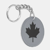 Canadees zwarte bladsymbool sleutelhanger (Voorkant Links)