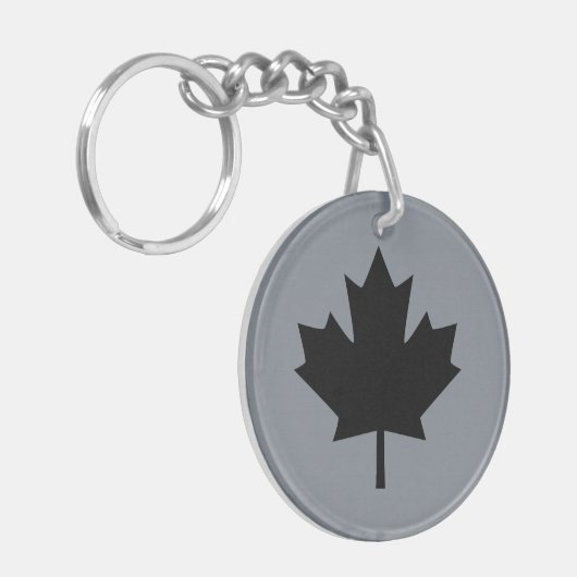 Canadees zwarte bladsymbool sleutelhanger (Voorkant Links)