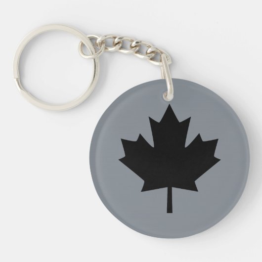 Canadees zwarte bladsymbool sleutelhanger (Voorkant)