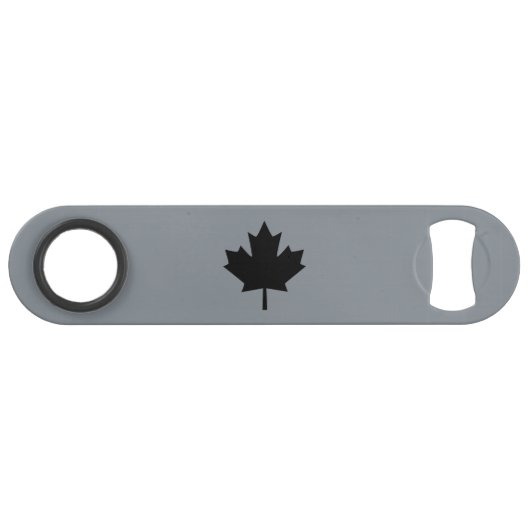 Canadees zwarte bladsymbool speed flessenopener (Voorkant (Horizontaal))