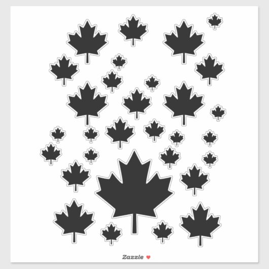 Canadees zwarte bladsymbool sticker (Vel)