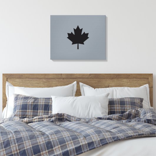 Canadees zwarte leder op grijs canvas afdruk (Insitu (Slaapkamer))