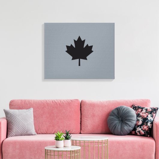 Canadees zwarte leder op grijs canvas afdruk (Insitu (Woonkamer))