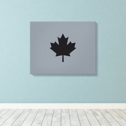 Canadees zwarte leder op grijs canvas afdruk (Insitu (Houten vloer))