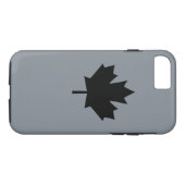Canadees zwarte leder op grijs Case-Mate iPhone case (Achterkant (Horizontaal))