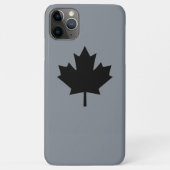 Canadees zwarte leder op grijs Case-Mate iPhone case (Achterkant)