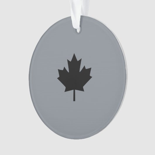 Canadees zwarte leder op grijs ornament (voorkant)