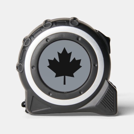 Canadees zwarte leder op grijs rolmaat (Voorkant)