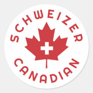 Canadees Zwitserland Roots Ronde Sticker