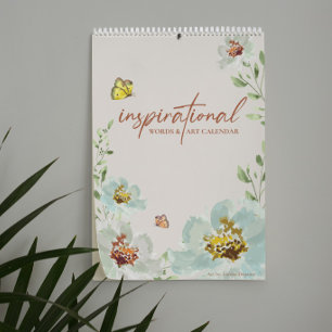 Canadese 2027 Inspirerende woorden Watercolor Kuns Kalender