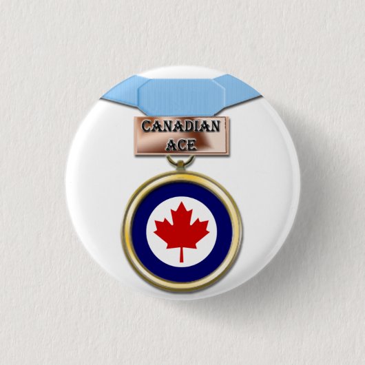 Canadese Ace-medaille Ronde Button 3,2 Cm (Voorkant)
