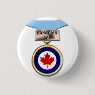 Canadese Ace-medaille Ronde Button 3,2 Cm