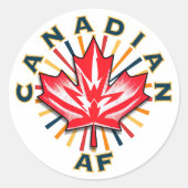 Canadese AF Ronde Sticker (Voorkant)