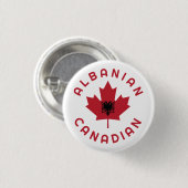 Canadese Albanese rots Ronde Button 3,2 Cm (Voorkant /achterkant)