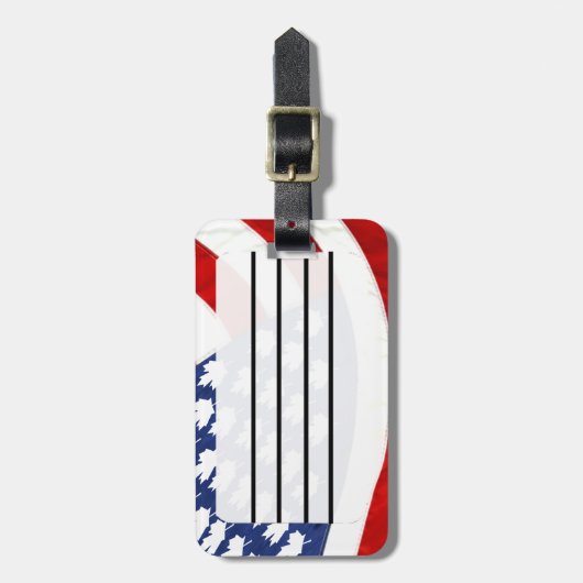Canadese/Amerikaanse golfvlag Bagagelabel (Voorkant verticaal)
