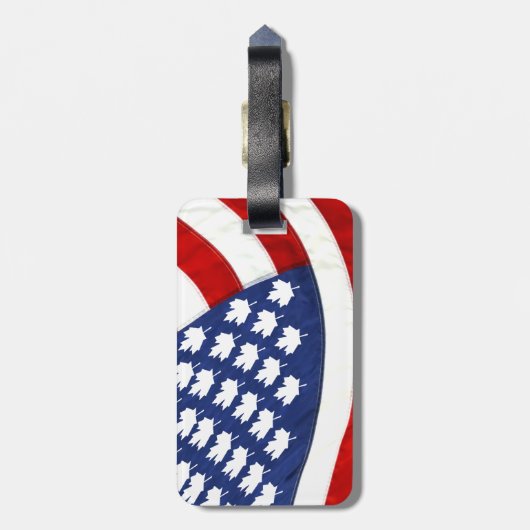 Canadese/Amerikaanse golfvlag Bagagelabel (Achterkant verticaal)