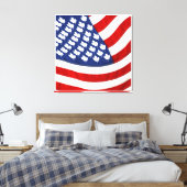 Canadese/Amerikaanse golfvlag Canvas Afdruk (Insitu (Slaapkamer))