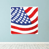 Canadese/Amerikaanse golfvlag Canvas Afdruk (Insitu (Houten vloer))