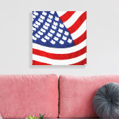 Canadese/Amerikaanse golfvlag Canvas Afdruk (Insitu (Woonkamer))