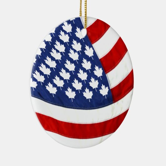 Canadese/Amerikaanse golfvlag Keramisch Ornament (Rechts)