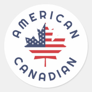 Canadese Amerikaanse Roots Ronde Sticker