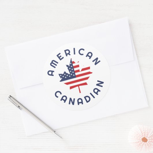 Canadese Amerikaanse Roots Ronde Sticker (Envelop)