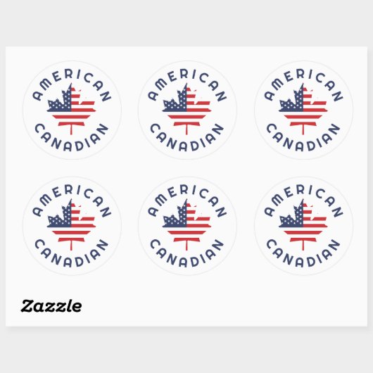 Canadese Amerikaanse Roots Ronde Sticker (Vel)