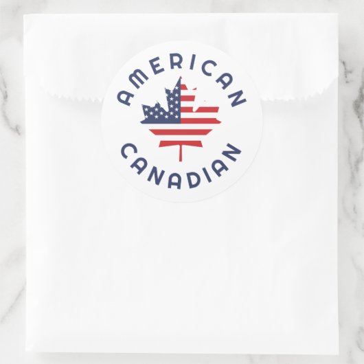 Canadese Amerikaanse Roots Ronde Sticker (Tas)