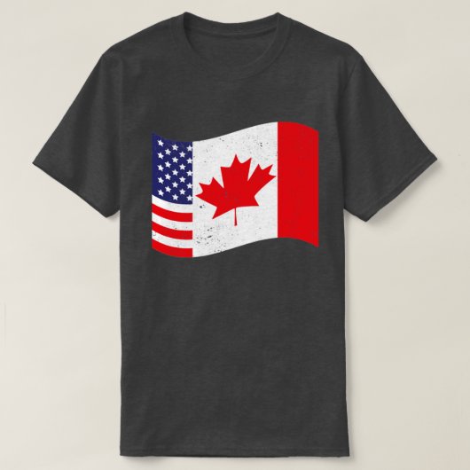 Canadese Amerikaanse vlag Amerikaanse Maple Leaf C T-shirt (Design voorkant)