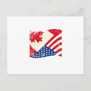 Canadese Amerikaanse vlag Canada American  Gift Briefkaart
