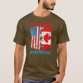 Canadese Amerikaanse vlag Canada Day Mannen Vrouwe T-shirt (Voorkant)