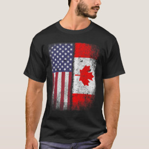 Canadese Amerikaanse vlag Canada USA Roots T-Shirt
