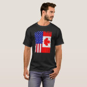 Canadese Amerikaanse vlag Canada vlag 4e juli T-shirt (Voorkant volledig)