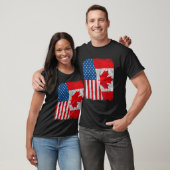 Canadese Amerikaanse vlag Half USA Canada Root Pro T-shirt (Unisex)