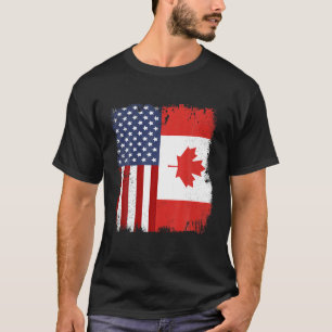Canadese Amerikaanse Vlag Patriottische Liefhebber T-shirt
