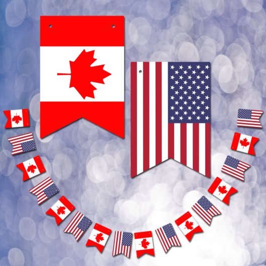Canadese Amerikaanse vlaggen, partijbanners Canada Vlaggetjes