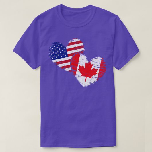 Canadese Amerikaanse Vriendschap USA Canada T-shirt (Design voorkant)