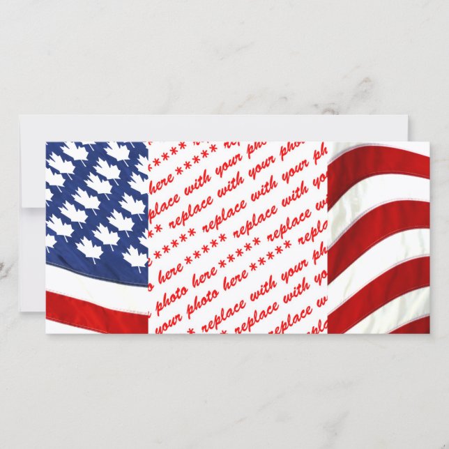 Canadese / Amerikaanse Wapperende Vlag (Voorkant)