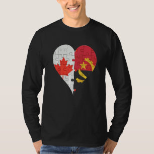 Canadese Angolese vlag Heart T-shirt