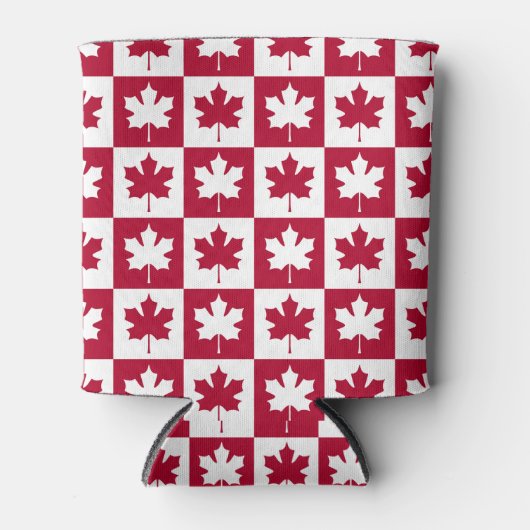 Canadese aple Leaf Checker Pattern Dag Blikjeskoeler (Voorkant)