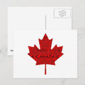 Canadese aple Leaf met tekst Briefkaart (Voorkant / Achterkant)