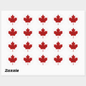 Canadese aple Leaf met tekst Ronde Sticker (Vel)