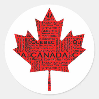 Canadese aple Leaf met tekst Ronde Sticker