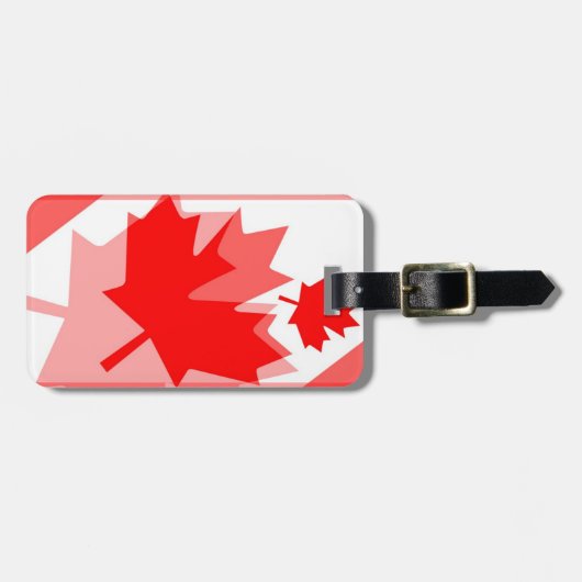 Canadese aple Leaf over Style CANADA Bagagelabel (Voorkant horizontaal)